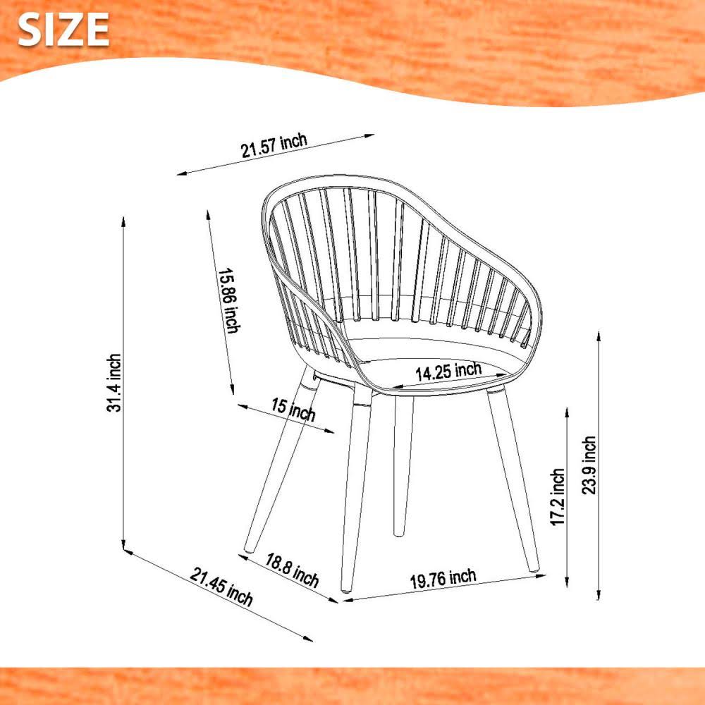 Set of 4 White Wood Frame Dining Chair H81075