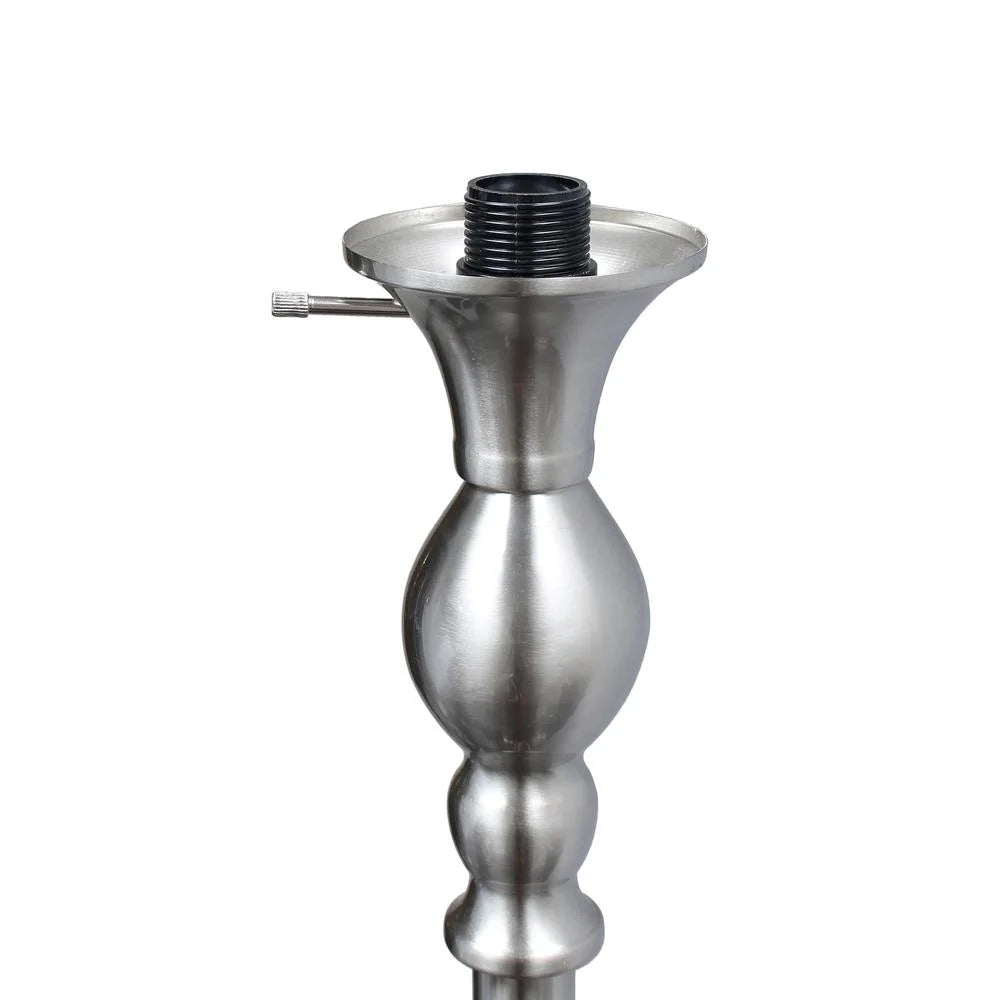 1 Light Brushed Nickel Torchiere Floor Lamp with White Glass Shade H857