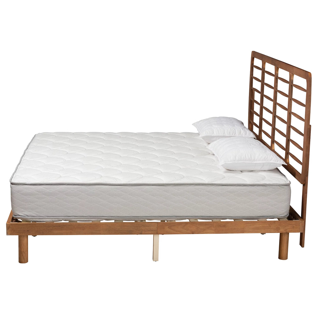 King Size Ash Walnut Finished Wood Platform Bed D515
