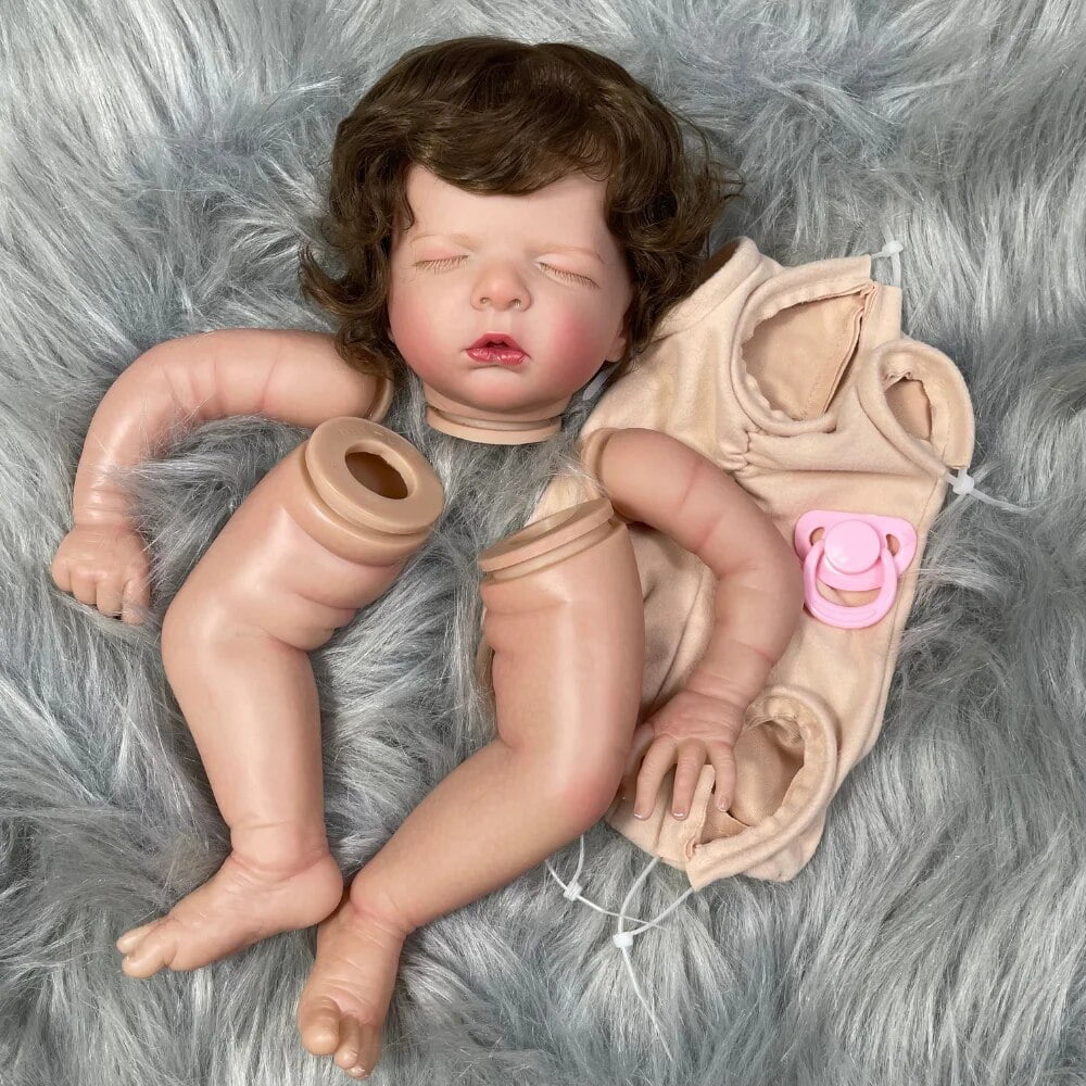 20Inch Handmade Reborn Doll Kit With Hair Transplant 3D Skin DIY Toys A262